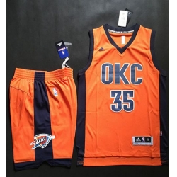 Thunder #35 Kevin Durant Orange Alternate A Set Stitched NBA Jersey