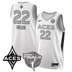 WNBA ACES Wilson #22 White FINALS Patch Basketball Jersey