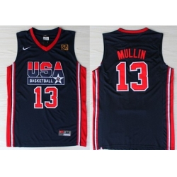 1992 Olympics Team USA 13 Chris Mullin Navy Blue Swingman Jersey 