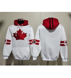 Men Team Canada White Ageless Must Have Lace Up Pullover Hoodie Men Team Canada White Ageless Must Have Lace Up Pullover Hoodie