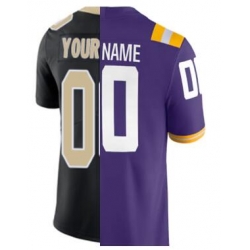 Tigers Saints Split jersey Customized Purple Black