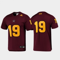 Men Arizona State Sun Devils 19 Maroon Replica Football Jersey