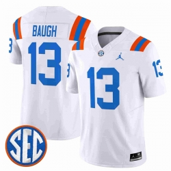 Men Florida Gators  13 Jadan Baugh White  1960s Throwback  F U S E  Vapor Limited Stitched Football Jersey