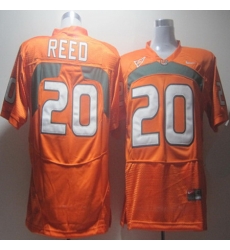 Hurricanes #20 Ed Reed Orange Stitched NCAA Jerseys