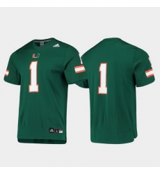 Men Miami Hurricanes 1 Green Replica College Football Jersey