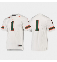 Men Miami Hurricanes 1 White Premier Football Jersey