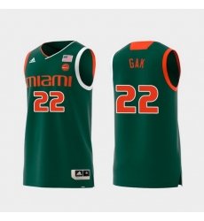 Men Miami Hurricanes Deng Gak Green Replica College Basketball Jersey