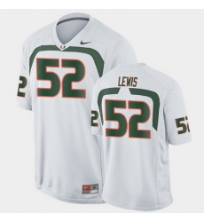 Men Miami Hurricanes Ray Lewis Game White College Football Jersey