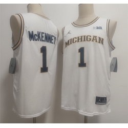 Men Michigan Wolverines  1 Trey McKenney White 2026 Vapor Limited Stitched Football Jersey