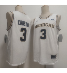 Men Michigan Wolverines 3 Elliot Cadeau White 2026 Vapor Limited Stitched Football Jersey Men Michigan Wolverines 3 Elliot Cadeau White 2026 Vapor Limited Stitched Football Jersey