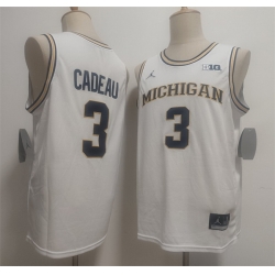 Men Michigan Wolverines  3 Elliot Cadeau White 2026 Vapor Limited Stitched Football Jersey