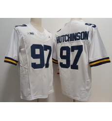 Men Michigan Wolverines #7 Aidan Hutchinson White 2023 F U S E Stitched NCAA Jersey