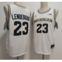 Men Michigan Wolverines ACTIVE PLAYER Custom White Stitched Basketball Jersey