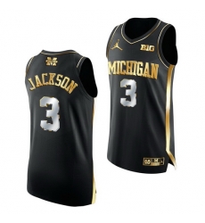 Michigan Wolverines Zeb Jackson 2021 March Madness Golden Authentic Black Jersey