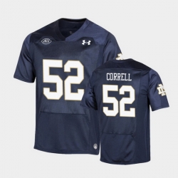 Men Notre Dame Fighting Irish Zeke Correll Replica Navy College Football Playoff Jersey