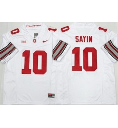 Men Ohio State Buckeyes  10 Julian Sayin White 2026 F U S E  Limited Stitched Jersey