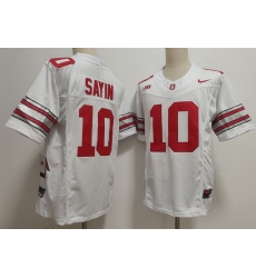 Men Ohio State Buckeyes #10 Julian Sayin White 2026 Stitched F U S E NCAA Jersey Men Ohio State Buckeyes #10 Julian Sayin White 2026 Stitched F U S E NCAA Jersey