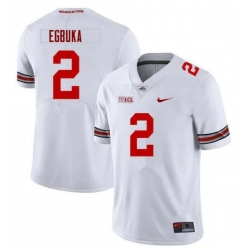 Men's Ohio State Buckeyes #2 Emeka Egbuka College Football Jersey White