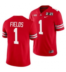 Ohio State Buckeyes Justin Fields Scarlet 2021 Sugar Bowl Champions College Football Playoff College Football Playoff Jersey