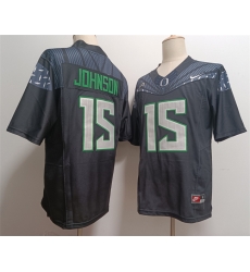 Men Oregon Ducks 15 Tez Johnson Black 2024 F U S E  Stitched Jersey