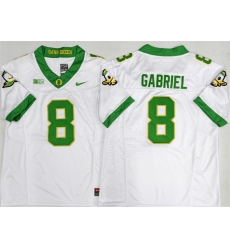 Men Oregon Ducks 8 Dillon Gabriel White 2026 F U S E  Stitched Jersey