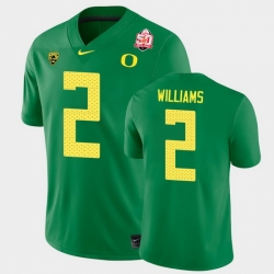 Men Oregon Ducks Devon Williams 2021 Fiesta Bowl Green Game Jersey 0A