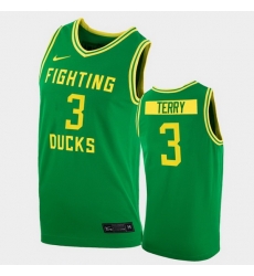 Men Oregon Ducks Jalen Terry College Basketball Green Replica 2020 21 Jersey