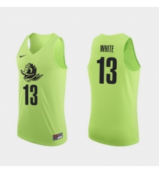 Men Oregon Ducks Paul White Apple Green Authentic College Basketball Jersey 0A