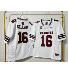 Men South Carolina Gamecocks 16 LaNorris Sellers White F U S E NIKE Edition Stitched Jersey