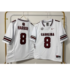 Men South Carolina Gamecocks 8 Nyck Harbor White F U S E Stitched Jersey Men South Carolina Gamecocks 8 Nyck Harbor White F U S E Stitched Jersey