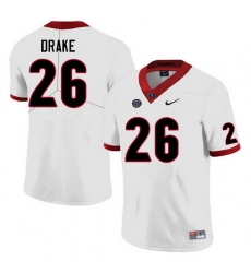 Men #26 Collin Drake Georgia Bulldogs College Football Jerseys Sale-White Anniversary