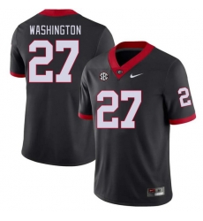 Men #27 C.J. Washington Georgia Bulldogs College Football Jerseys Stitched-Black