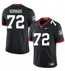 Men #72 Griffin Scroggs Georgia Bulldogs College Football Jerseys Sale-100th Anniversary