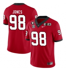 Men #98 Noah Jones Georgia Bulldogs 2022-23 CTP National Championship Football Jerseys