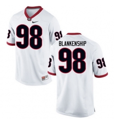 Men Georgia Bulldogs #98 Rodrigo Blankenship College Football Jerseys-White