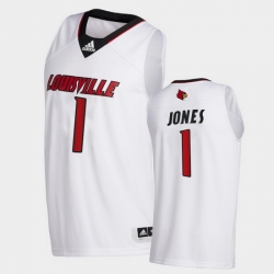 Men Louisville Cardinals Carlik Jones College Basketball White Swingman 2020 21 Jersey