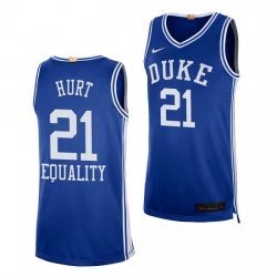 Duke Blue Devils Matthew Hurt Blue Equality Social Justice Men Jersey