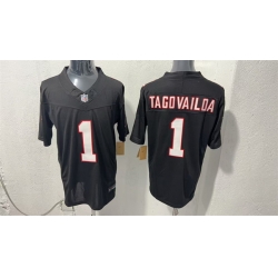 Men Atlanta Falcons  1 Tua Tagovailoa Black F U S E  Vapor Untouchable Limited Stitched Football Jersey