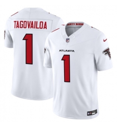 Men Atlanta Falcons  1 Tua Tagovailoa White 2026 New F U S E  Vapor Untouchable Limited Stitched Football Jersey