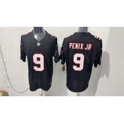 Men Atlanta Falcons  9 Michael Penix Jr  Black F U S E  Vapor Untouchable Limited Stitched Football Jersey