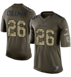 Nike Falcons #26 Tevin Coleman Green Youth Stitched NFL Limited Salute to Service Jersey