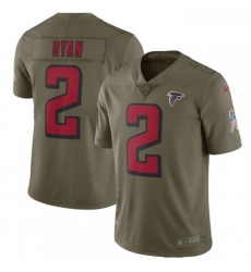 Youth Nike Atlanta Falcons 2 Matt Ryan Limited Olive 2017 Salute to Service NFL Jersey