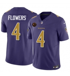 Men Baltimore Ravens 4 Zay Flowers Purple 2025 F U S E With John Madden Patch Limited Football Jersey Men Baltimore Ravens 4 Zay Flowers Purple 2025 F U S E With John Madden Patch Limited Football Jersey