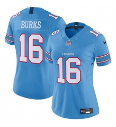 Women ennessee Titans  16 Treylon Burks Light Blue 2026 F U S E  Vapor Limited Stitched Football Jersey  