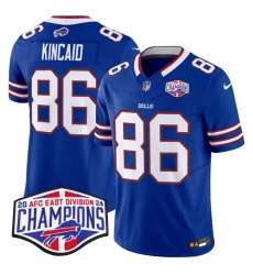 Men Buffalo Bills 86 Dalton Kincaid Royal F U S E  2024 AFC East Division Champions Vapor Limited Stitched Football Jersey