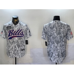 Men Buffalo Bills Blank 2024 Arctic Camo Salute To Service Stitched Baseball Jersey