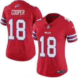 Women Buffalo Bills 18 Amari Cooper Red Vapor Stitched Football Jersey