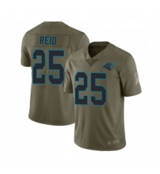 Mens Carolina Panthers 25 Eric Reid Limited Olive 2017 Salute to Service Football Jersey