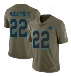 Mens Nike Carolina Panthers 22 Christian McCaffrey Limited Olive 2017 Salute to Service NFL Jersey