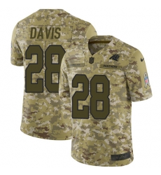 Nike Carolina Panthers 28 Mike Davis Camo Men Stitched NFL Limited 2018 Salute To Service Jersey